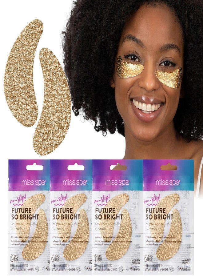 MISS SPA Under Eye Patches Brightening De-Puffing Eye Masks with Caffeine B3 Vitamins, Hydrating Eye Masks for Wrinkles Fine Lines Gold Under Eye Patches Skin Care, Dermatologist Tested (4 pairs) - Image 1